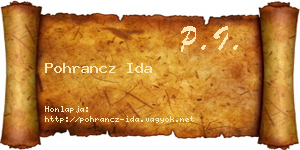Pohrancz Ida névjegykártya